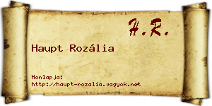 Haupt Rozália névjegykártya
